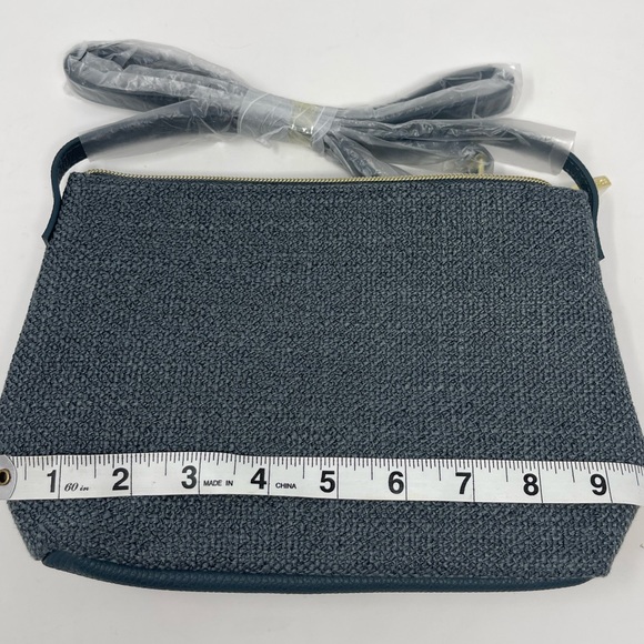 LANCÔME: Cross Body Purse, Blue Tweed Style. NEW - Picture 3 of 11